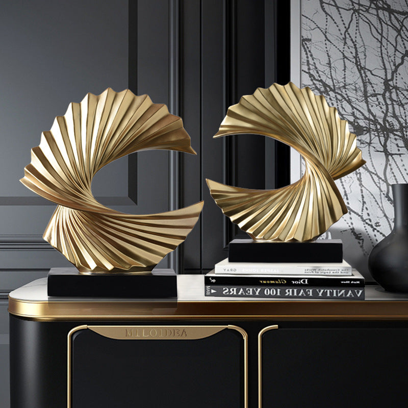 Ocean Wave Sculpture - Modern Funky Abstract Statue, Resin Wave Sea Ornament for Home Office Desk Shelf Accents
