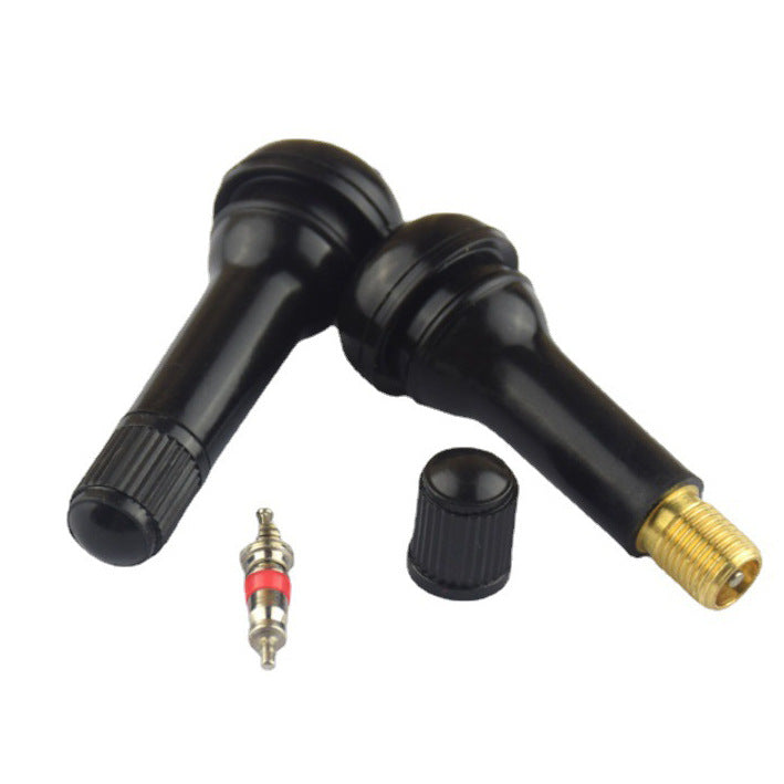 A311  TR413/TR414 Tubeless Tire Valve Stems, Black Rubber & Alloy Valve Caps Universal Tire Valves