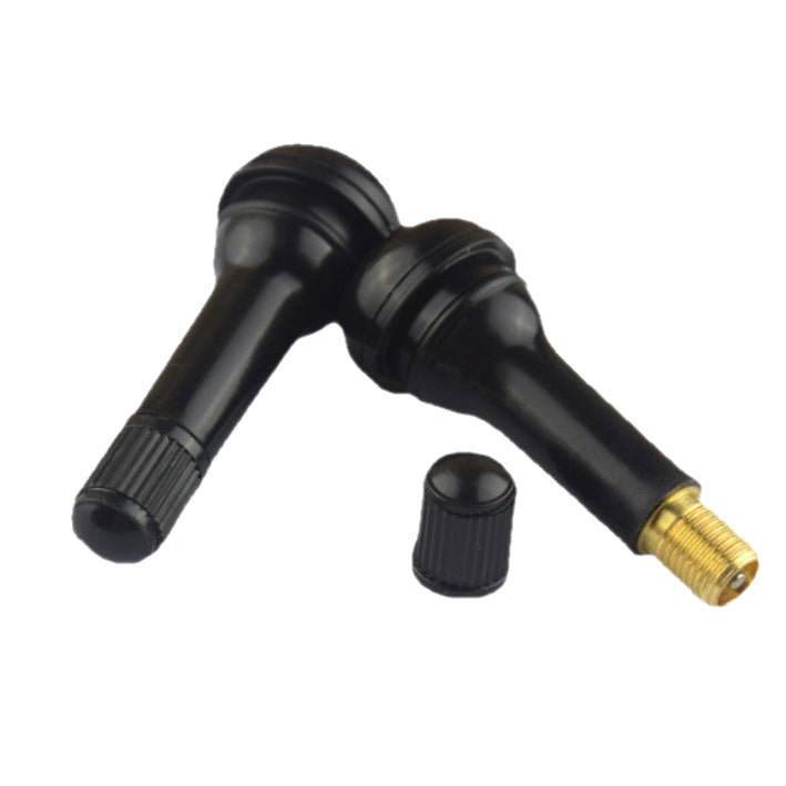 A311  TR413/TR414 Tubeless Tire Valve Stems, Black Rubber & Alloy Valve Caps Universal Tire Valves