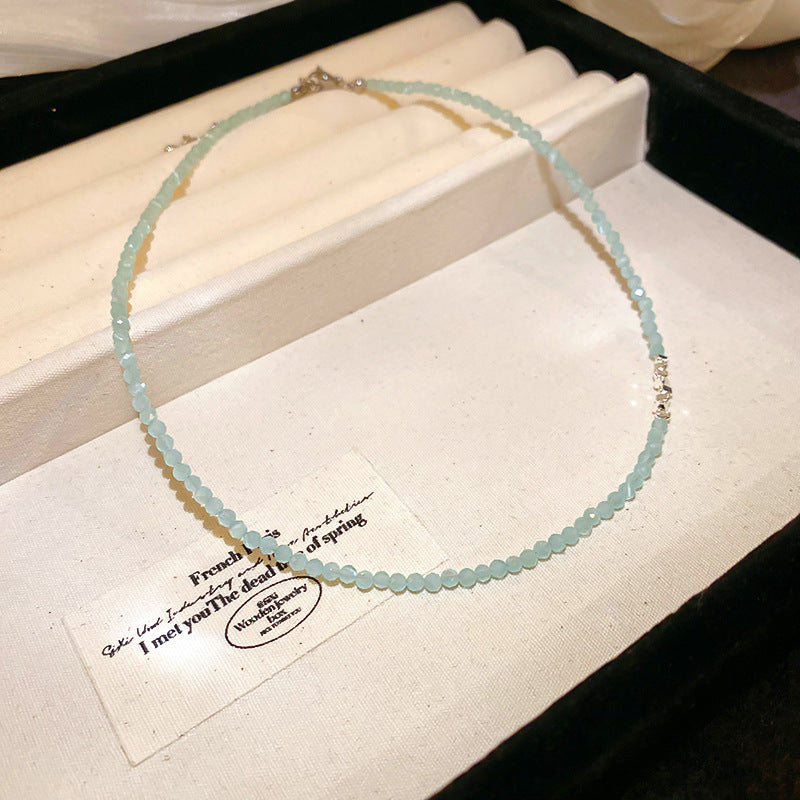 A302  Boho Shell Bead Turquoise Beaded Necklace, Light Luxury Minimalist Luxury Clavicle Necklace for Women