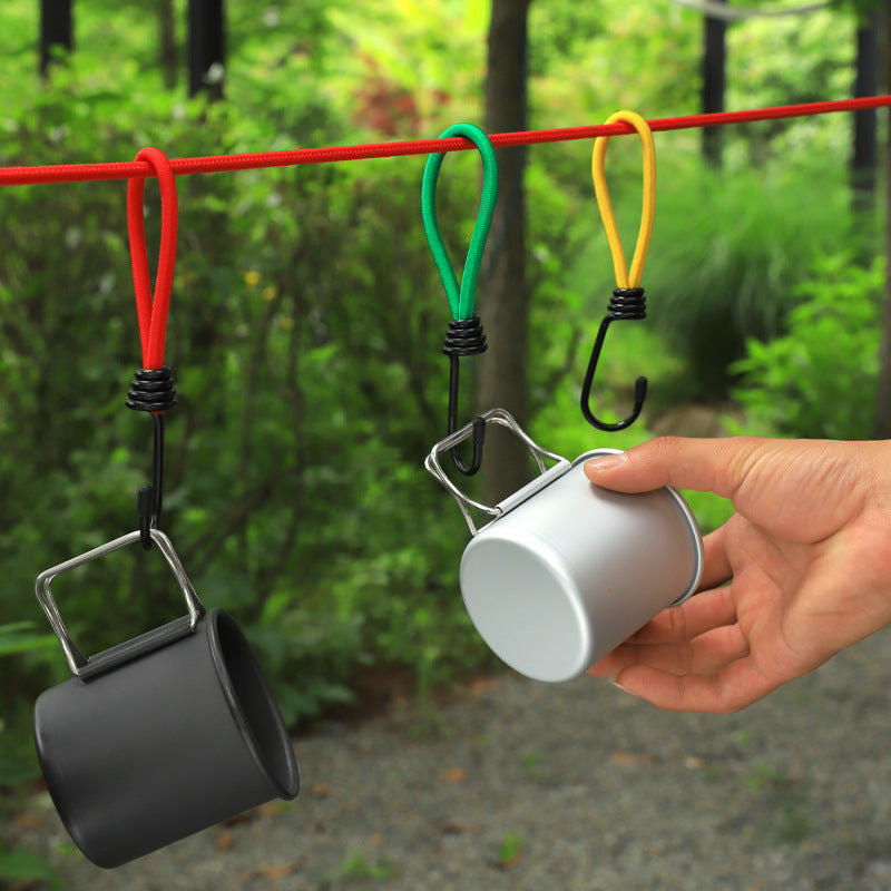 A294  Outdoor Tent Bungee Cord with Adjustable Buckle, Canopy Guy Rope, Ground Pegs, Multi-Function Camping Accessories