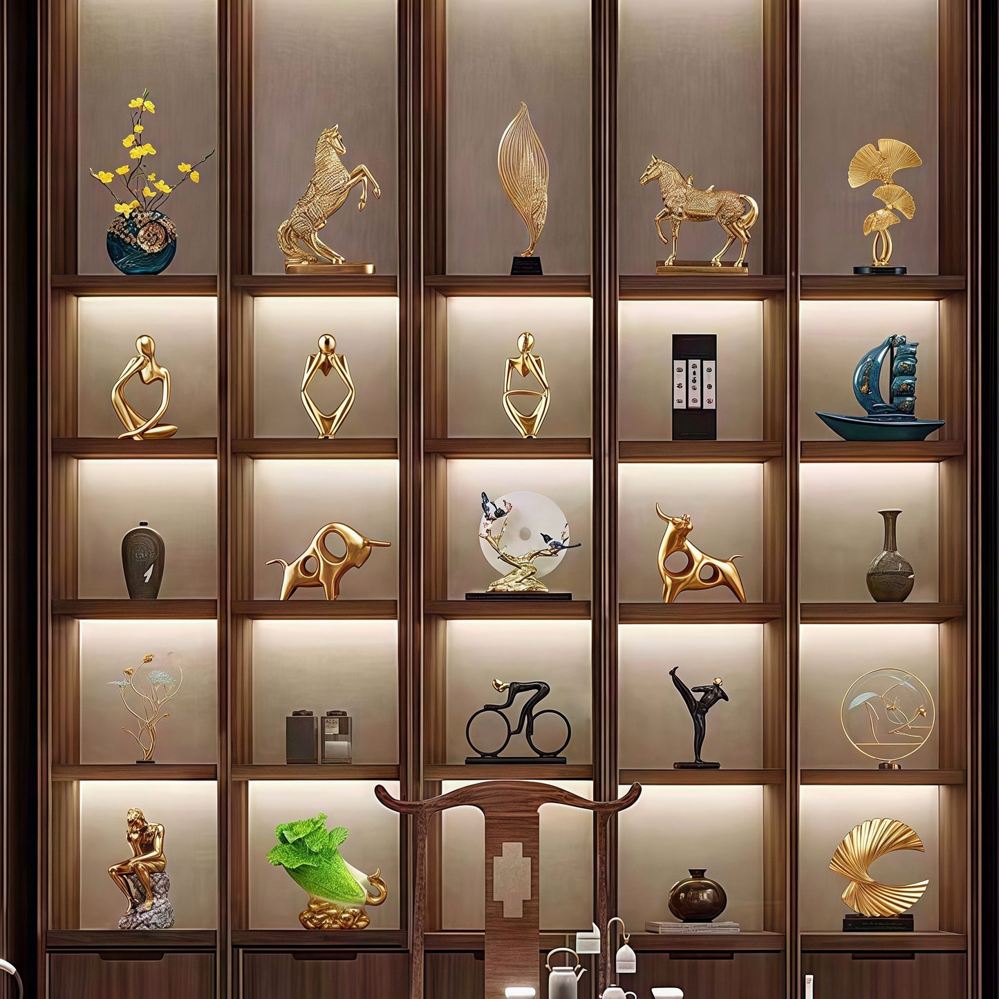 Premium Bookshelf Collection: Artistic Decorative Pieces Wine Cabinets for Living Rooms, Offices, and Study Areas Entranceway Decor for Model Homes
