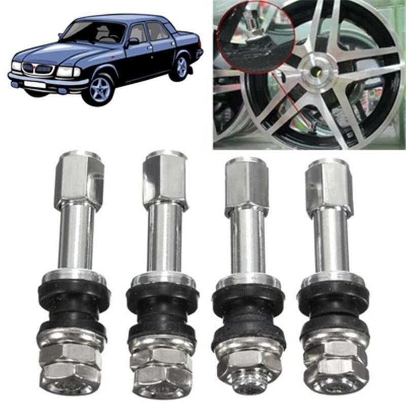 A311  TR413/TR414 Tubeless Tire Valve Stems, Black Rubber & Alloy Valve Caps Universal Tire Valves