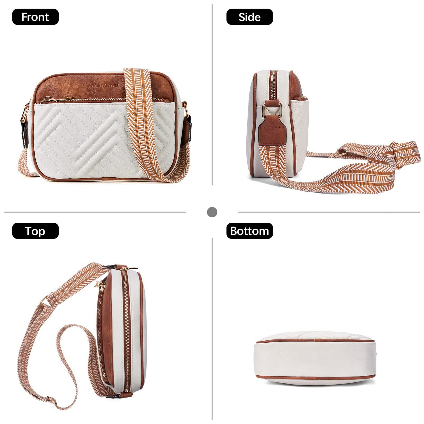 Quilted Crossbody Bags for Women Vegan Leather Purses Small Shoulder Handbags with Wide Strap | Quilted, Small, with Wide Strap, Quilted, Purses, Small