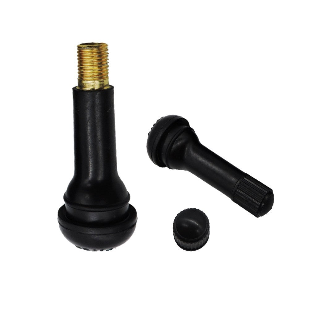 A311  TR413/TR414 Tubeless Tire Valve Stems, Black Rubber & Alloy Valve Caps Universal Tire Valves
