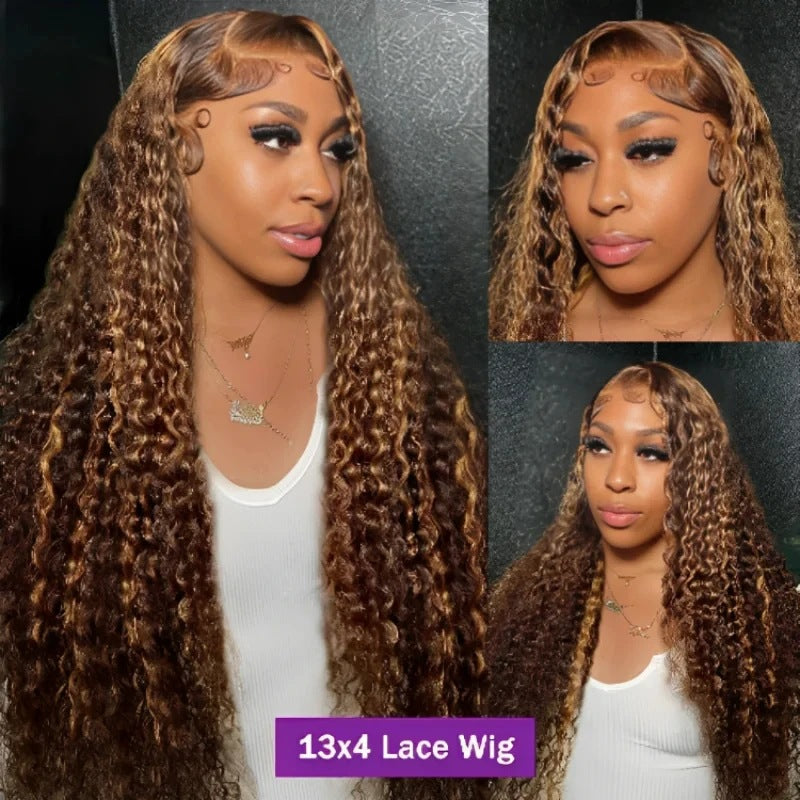 A278  Natural Fluffy Body Wave Long Wig, Middle Part Lace Front Fashion Women Daily Full Wig