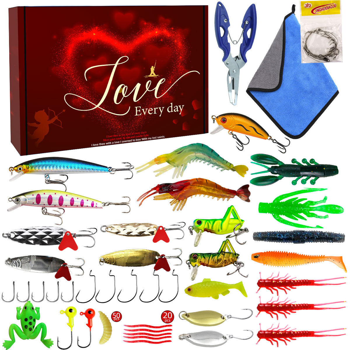 A245  Mystery Fishing Lures Set, Multi-purpose Fishing Kit for Largemouth Bass, Smallmouth Bass & Trout