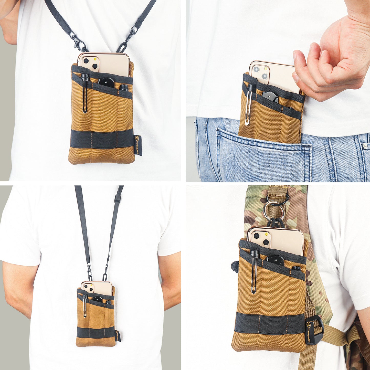A330  Outdoor Oxford Cloth Card Coin Pouch, Minimalist Key Organizer, Portable Waist Bag for Travel