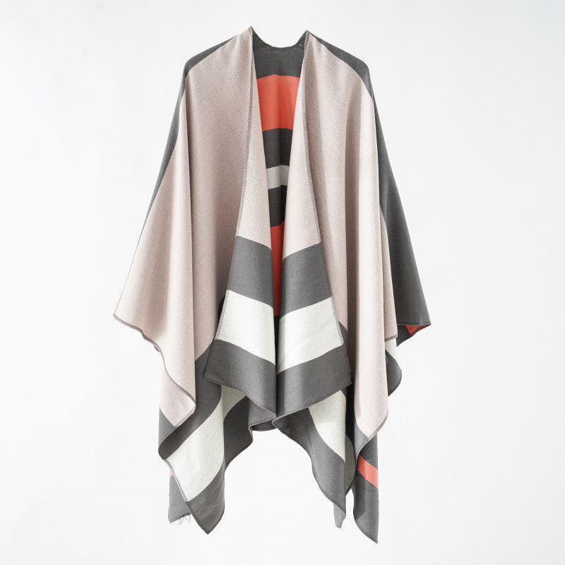 Shawl Wraps for Women, Elegant Knitted Cape Open Front Poncho Scarf Blanket Cardigan Coat for Spring, Autumn, and Winter