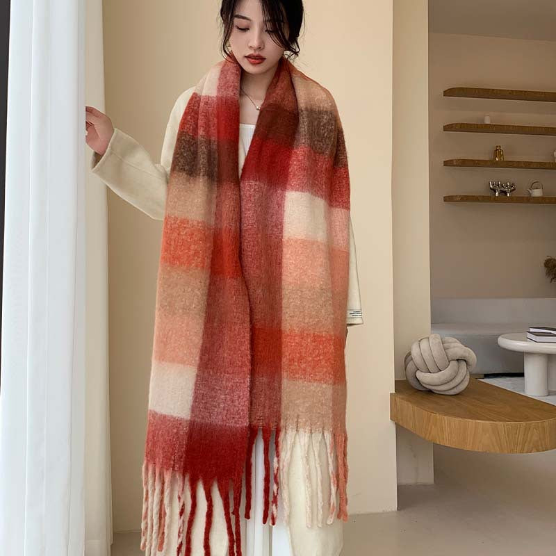 Winter Women Warm Scarf Long Shawl Large Scarves Cold Weather Thick Blanket Scarfs