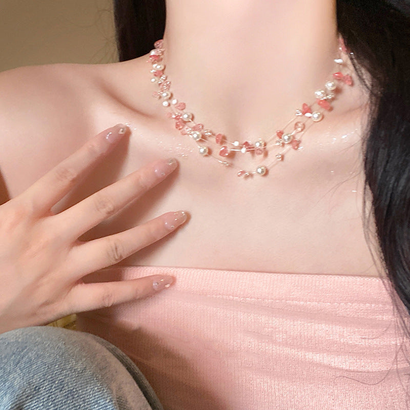 A302  Boho Shell Bead Turquoise Beaded Necklace, Light Luxury Minimalist Luxury Clavicle Necklace for Women