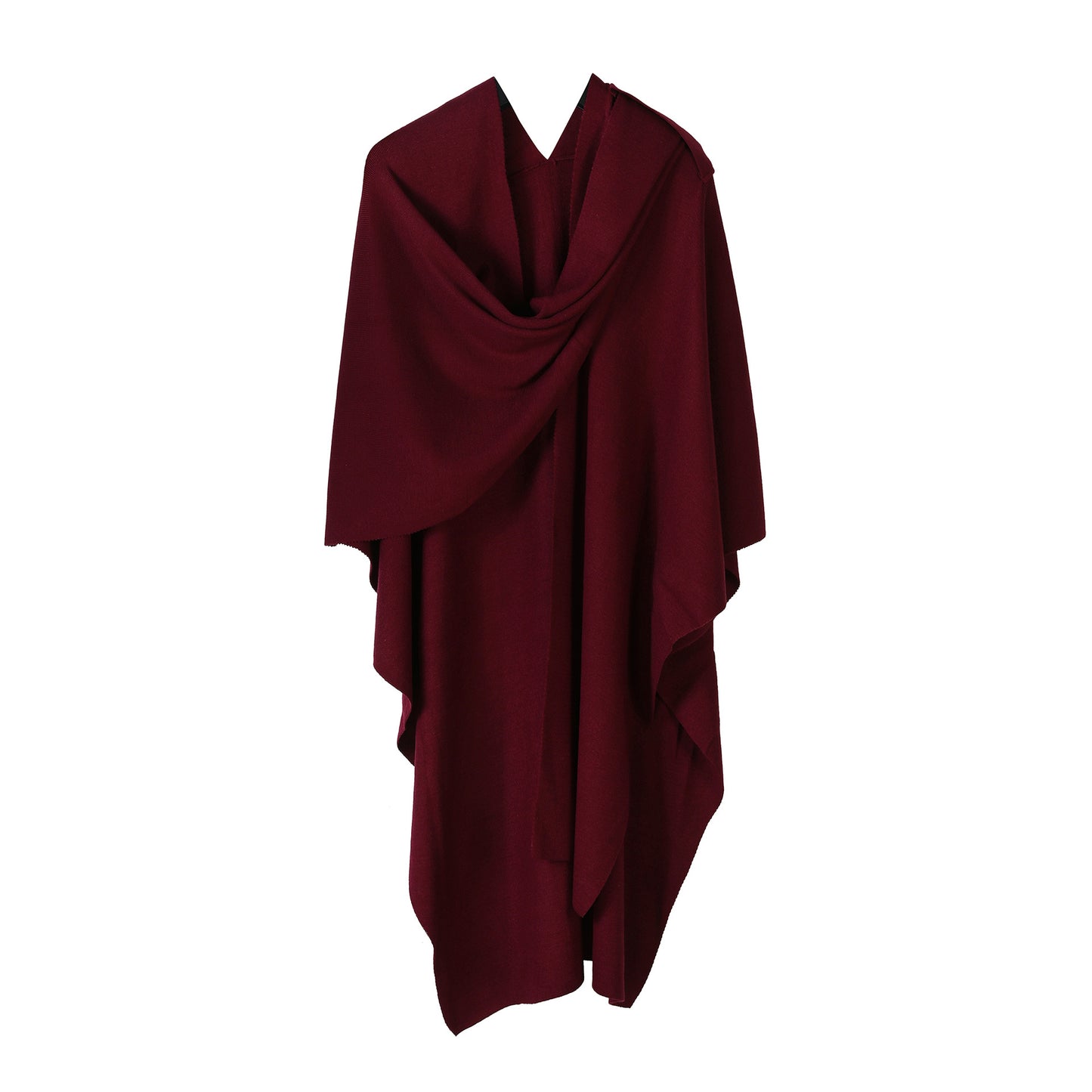 Womens Large Cross Front Poncho Sweater Wrap Topper Knitted Elegant Shawls Cape for Fall Winter