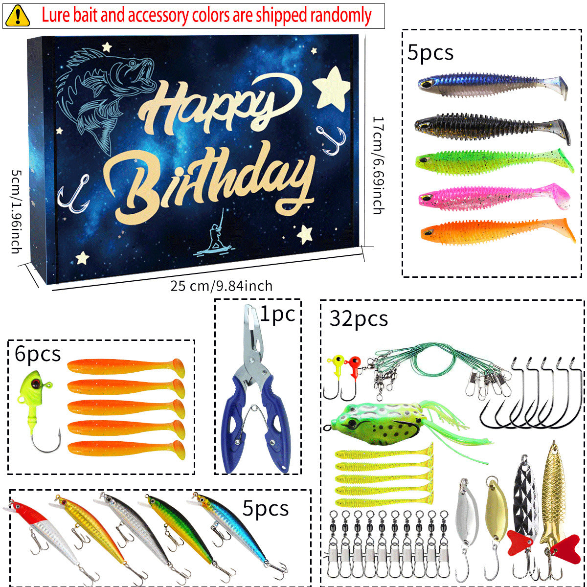 A245  Mystery Fishing Lures Set, Multi-purpose Fishing Kit for Largemouth Bass, Smallmouth Bass & Trout