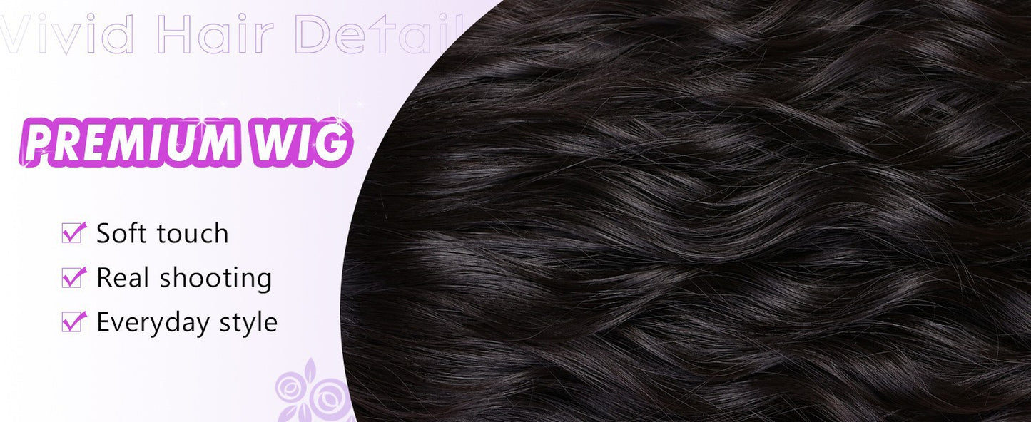 Natural Short Wavy Bob Synthetic Wig Heat Resistant Fiber Ladies Wig for Daily Parties