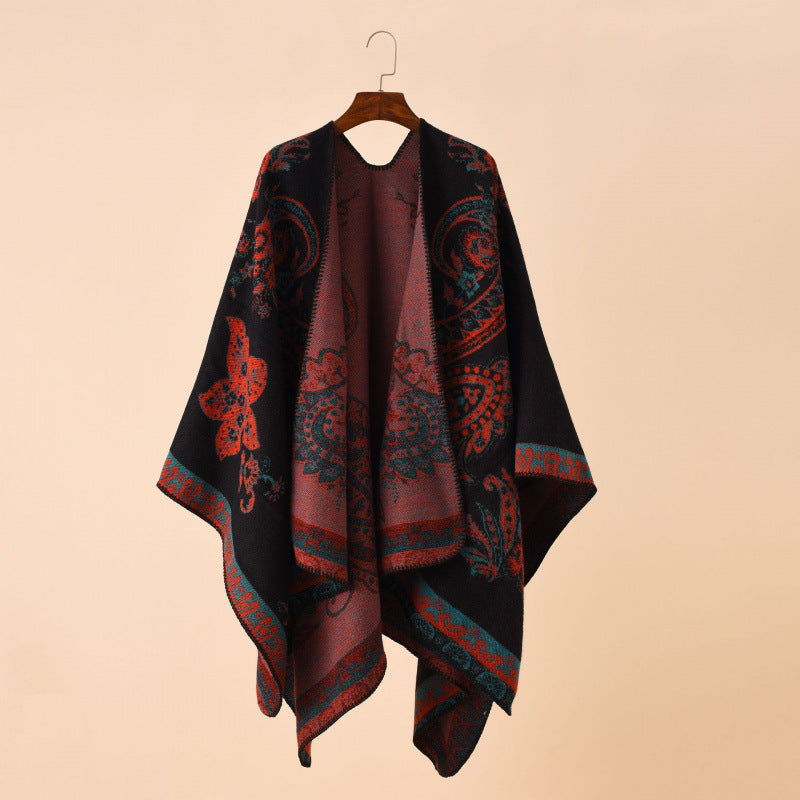 Shawl Wraps for Women, Elegant Knitted Cape Open Front Poncho Scarf Blanket Cardigan Coat for Spring, Autumn, and Winter