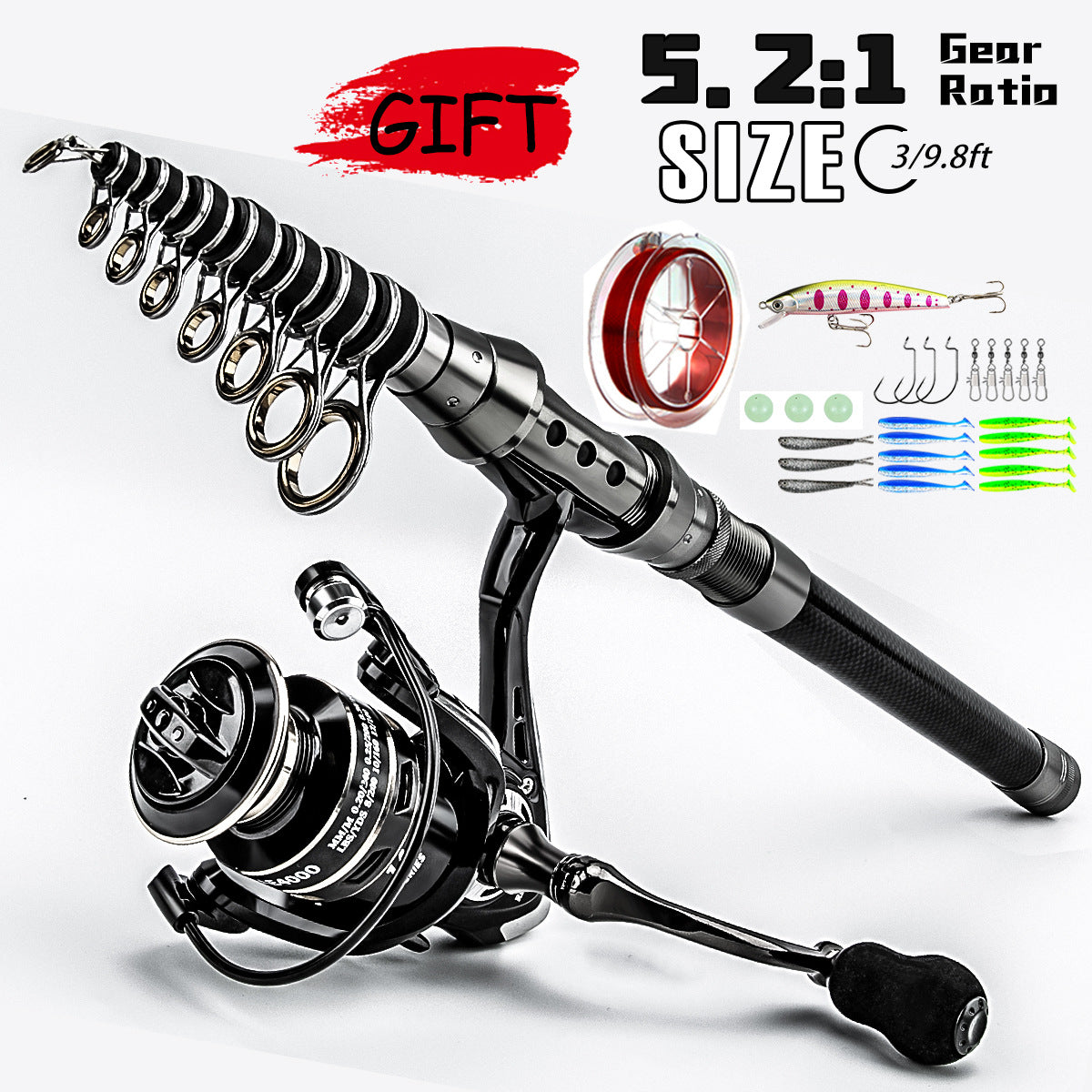 A244  Long Casting Fishing Rod Combo, Special for Bass & Culter, Multifunctional Rod for Sea & Snakehead Fishing