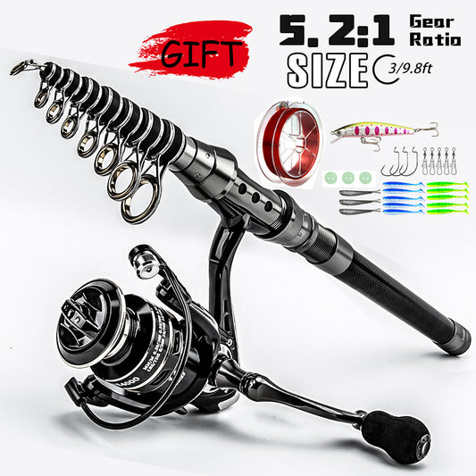 A244  Long Casting Fishing Rod Combo, Special for Bass & Culter, Multifunctional Rod for Sea & Snakehead Fishing
