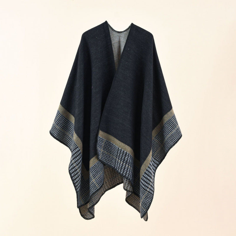 Shawl Wraps for Women, Elegant Knitted Cape Open Front Poncho Scarf Blanket Cardigan Coat for Spring, Autumn, and Winter
