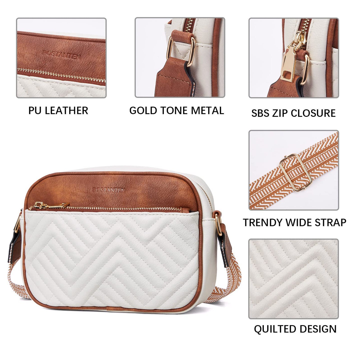 Quilted Crossbody Bags for Women Vegan Leather Purses Small Shoulder Handbags with Wide Strap | Quilted, Small, with Wide Strap, Quilted, Purses, Small