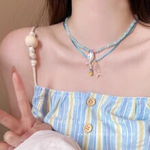 A304  Elegant Heavy Duty Waterdrop Tassel Clavicle Chain, Sparkling Light Luxury Necklace for Banquet