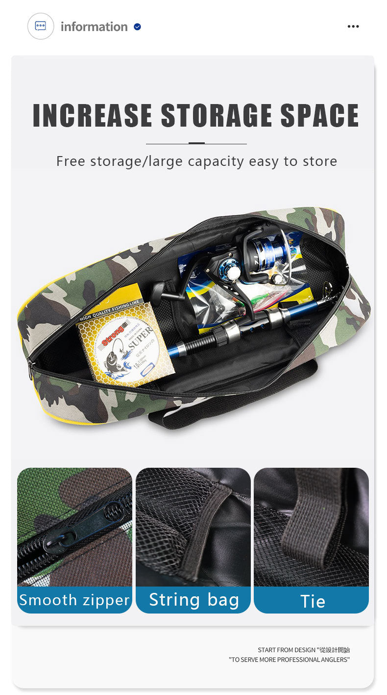 A338  Fishing Tackle Bag Set with Hard Fishing Rod, Baitcasting Reel & Lures Kit