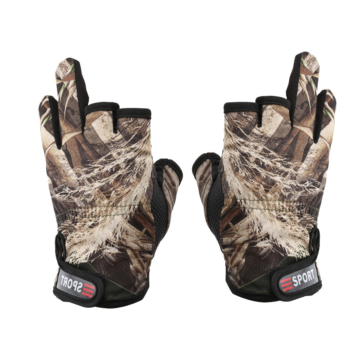A266  Breathable Quick Dry Angling Gloves, for Lure Outdoor Fishing, Anti-Slip Elastic 3 Cut Finger Gloves