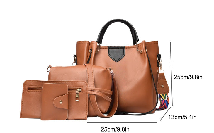 Women Fashion Handbags Wallet Tote Bag Shoulder Bag Top Handle Satchel Purse Set 4pcs