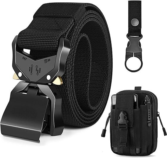 Tactical Belt, Military Hiking Rigger 1.5" Nylon Web Work Belt with Heavy Duty Quick Release Buckle