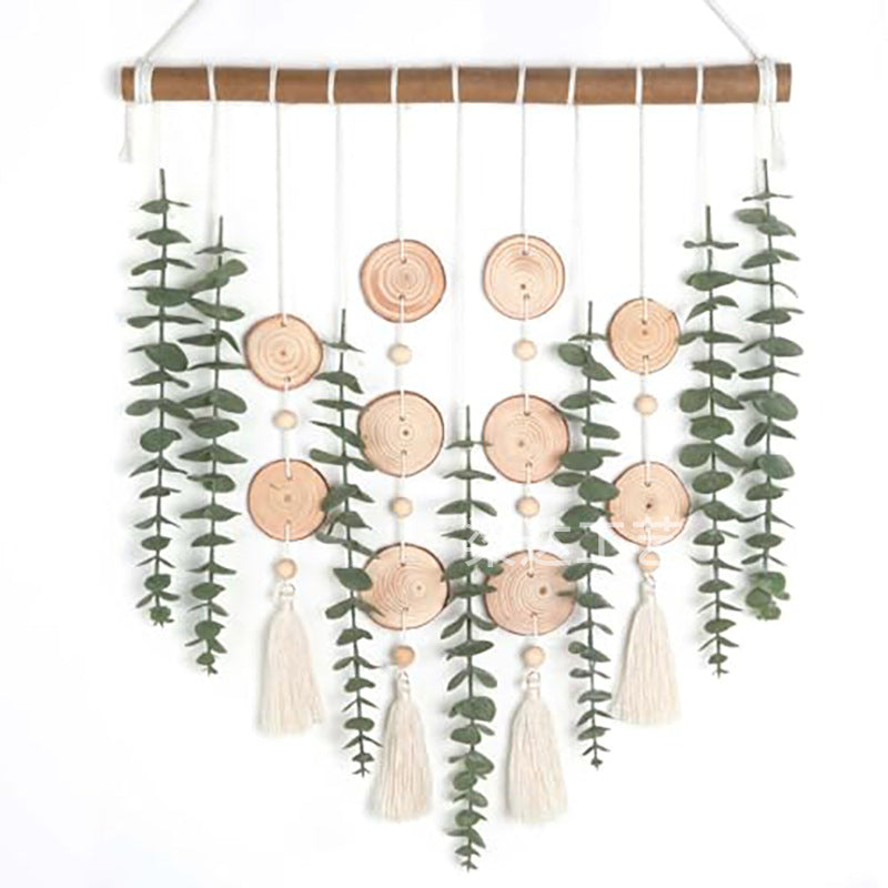 Artificial Eucalyptus Wall Decor Fake Greenery Leaves Stems Wall Hanging Plants on 16.5 inch Wooden Stick Boho Rustic Farmhouse Decor for Bedroom Kitchen Dining Room Bathroom