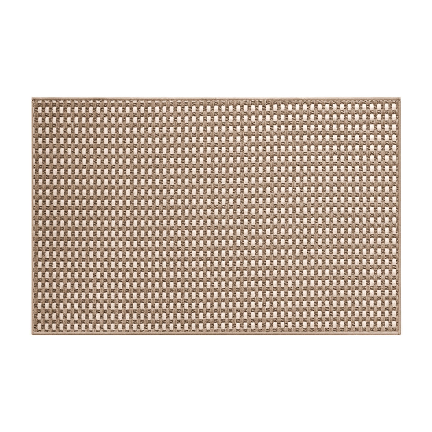 Indoor Door Mat Small Area Rugs Washable Front Door Mat Non Slip Rubber Backed Entryway Rug Cotton Entrance Doormat for Front Porch Bathroom Kitchen Bedroom, Ivory/Khaki