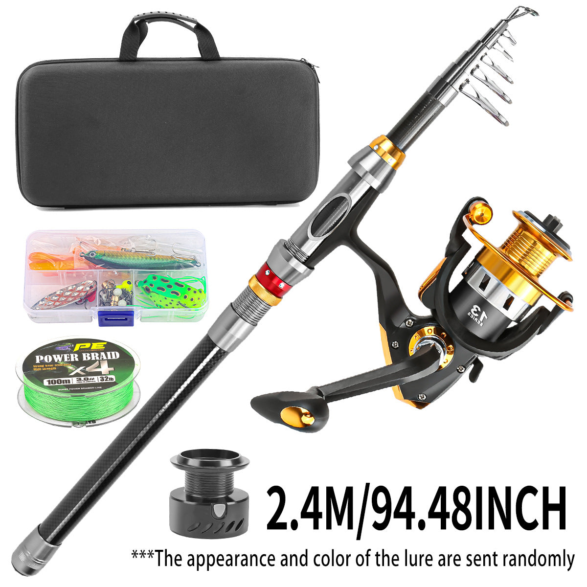 A241  Hot Sale Carbon Fiber Telescopic Fishing Rod, Portable Travel Fishing Combo, Long Throw Casting Saltwater Rod