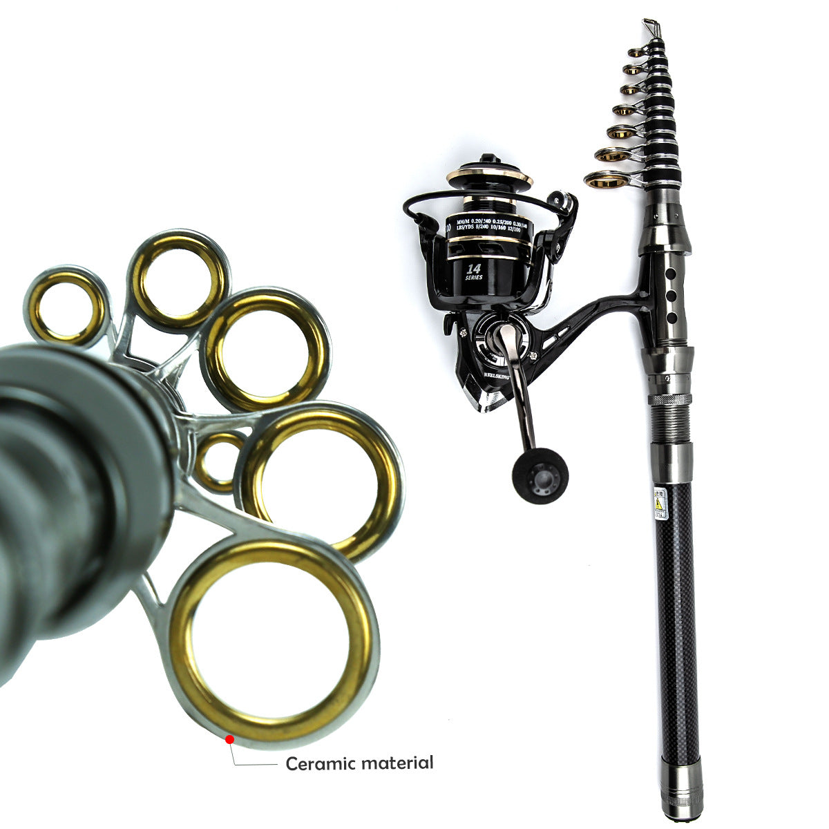 A244  Long Casting Fishing Rod Combo, Special for Bass & Culter, Multifunctional Rod for Sea & Snakehead Fishing