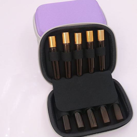 A292  Portable 10-Bottle Essential Oil Storage Bag Travel Case EVA Hard-Shell Shockproof Case Compatible with doTERRA Essential Oil Packs