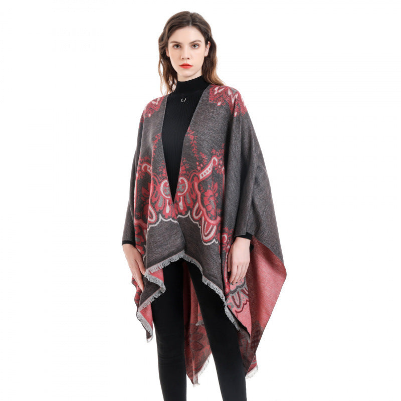 Shawl Wraps for Women, Elegant Knitted Cape Open Front Poncho Scarf Blanket Cardigan Coat for Spring, Autumn, and Winter