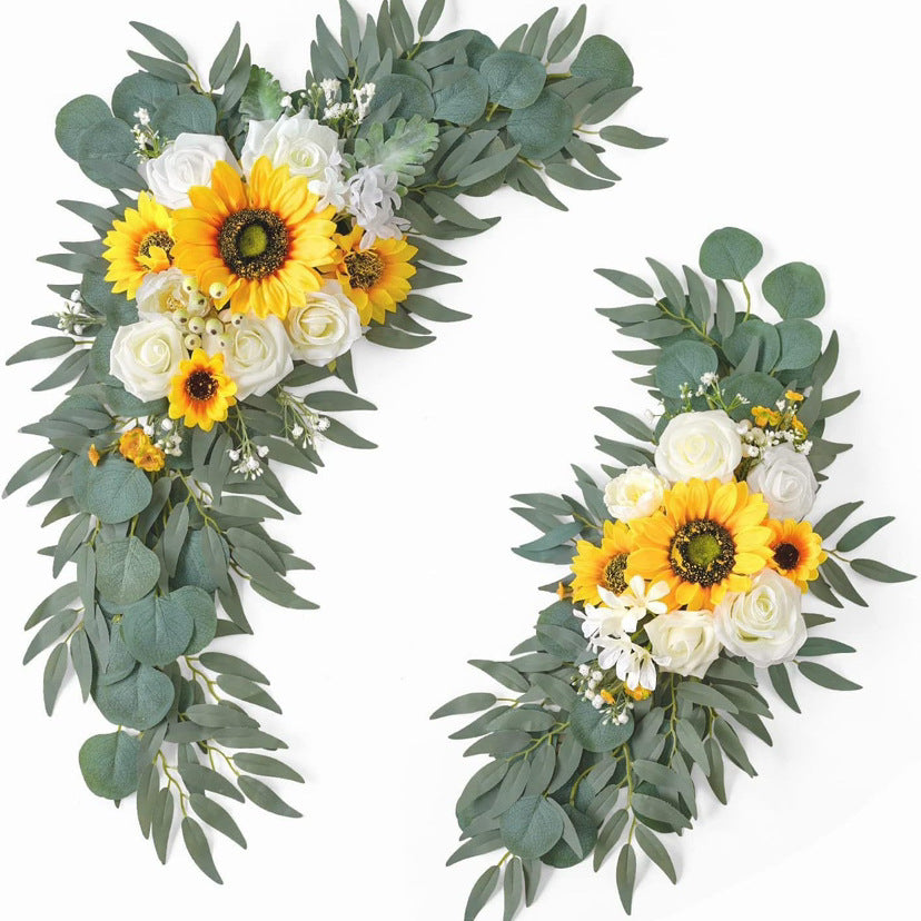 Faux Arch Flower Swag Set of 2 for Wedding Welcome Signs Floral Swag Wedding Reception Ceremony Signs Decor