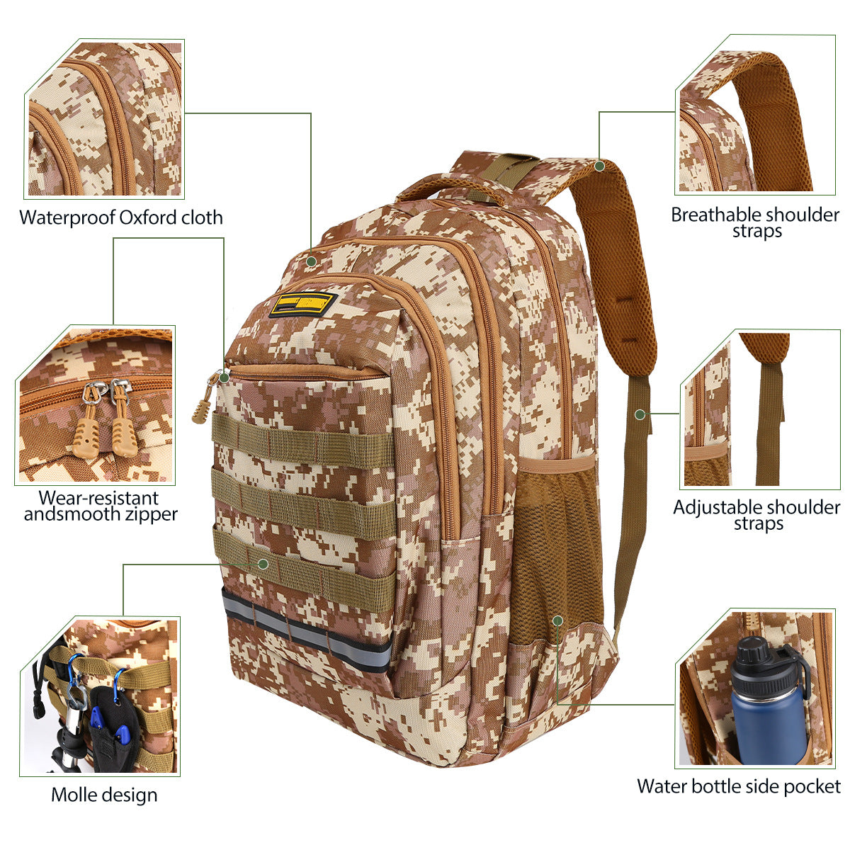 A172  Outdoor Fishing Backpack, Oxford Fabric Fishing Bag, Portable Bag for Fishing Rod and Reel
