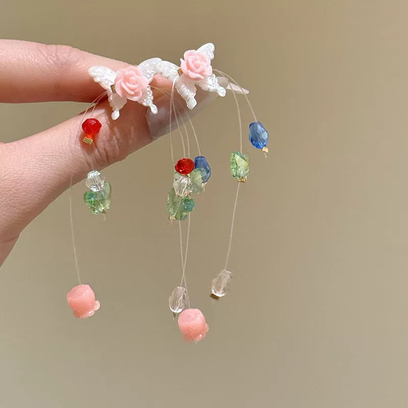 A289  【Sweet Summer Fantasy】Dopamine-Hued Crystal Bead Necklace: Designer Collar Chain Accessory
