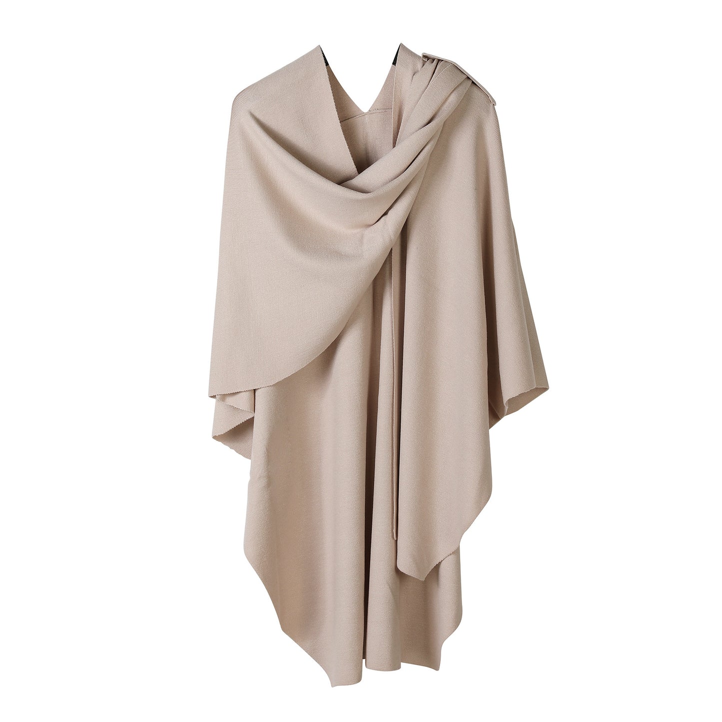 Womens Large Cross Front Poncho Sweater Wrap Topper Knitted Elegant Shawls Cape for Fall Winter
