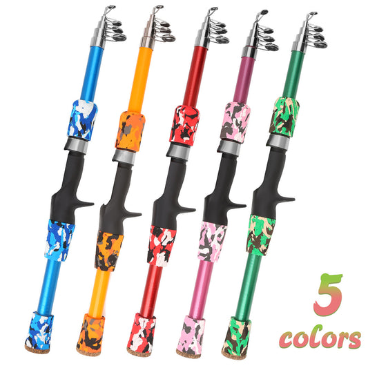 F351  Portable Mini Telescopic Fishing Rod Casting Pole for Lure Fishing Sea Fishing Travel