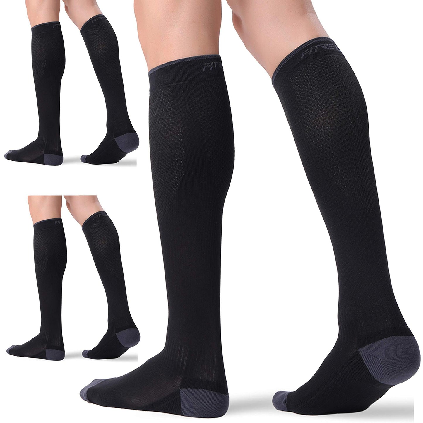 A355  --3 Pairs Compression Socks for Women and Men 20-30mmHg-Circulation Support Socks