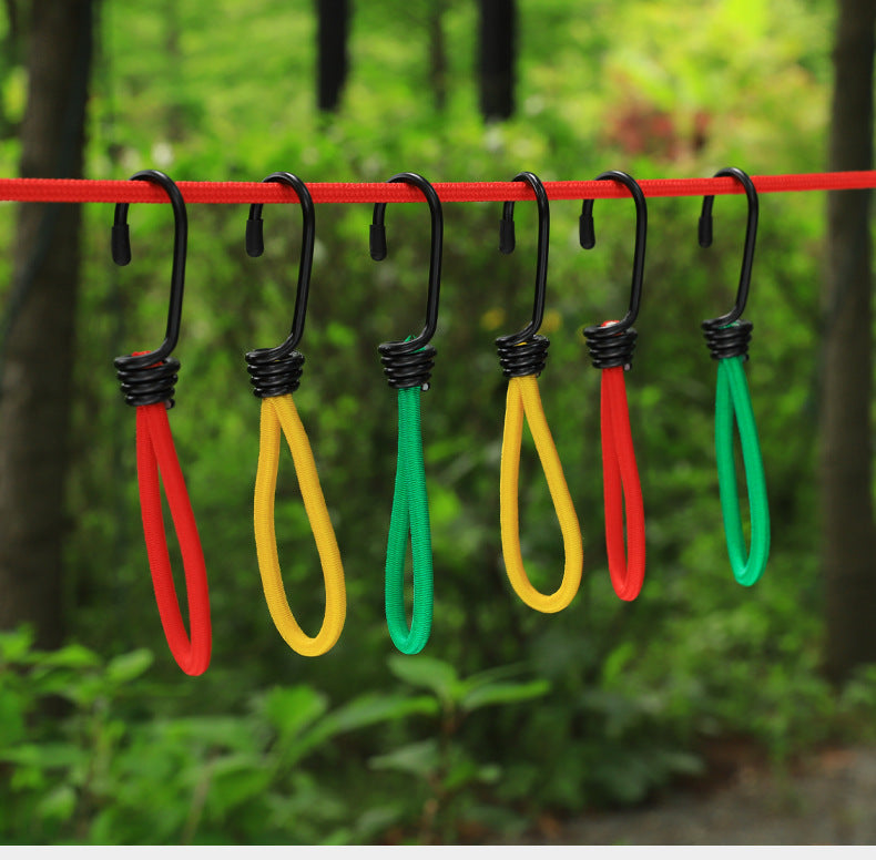 A294  Outdoor Tent Bungee Cord with Adjustable Buckle, Canopy Guy Rope, Ground Pegs, Multi-Function Camping Accessories