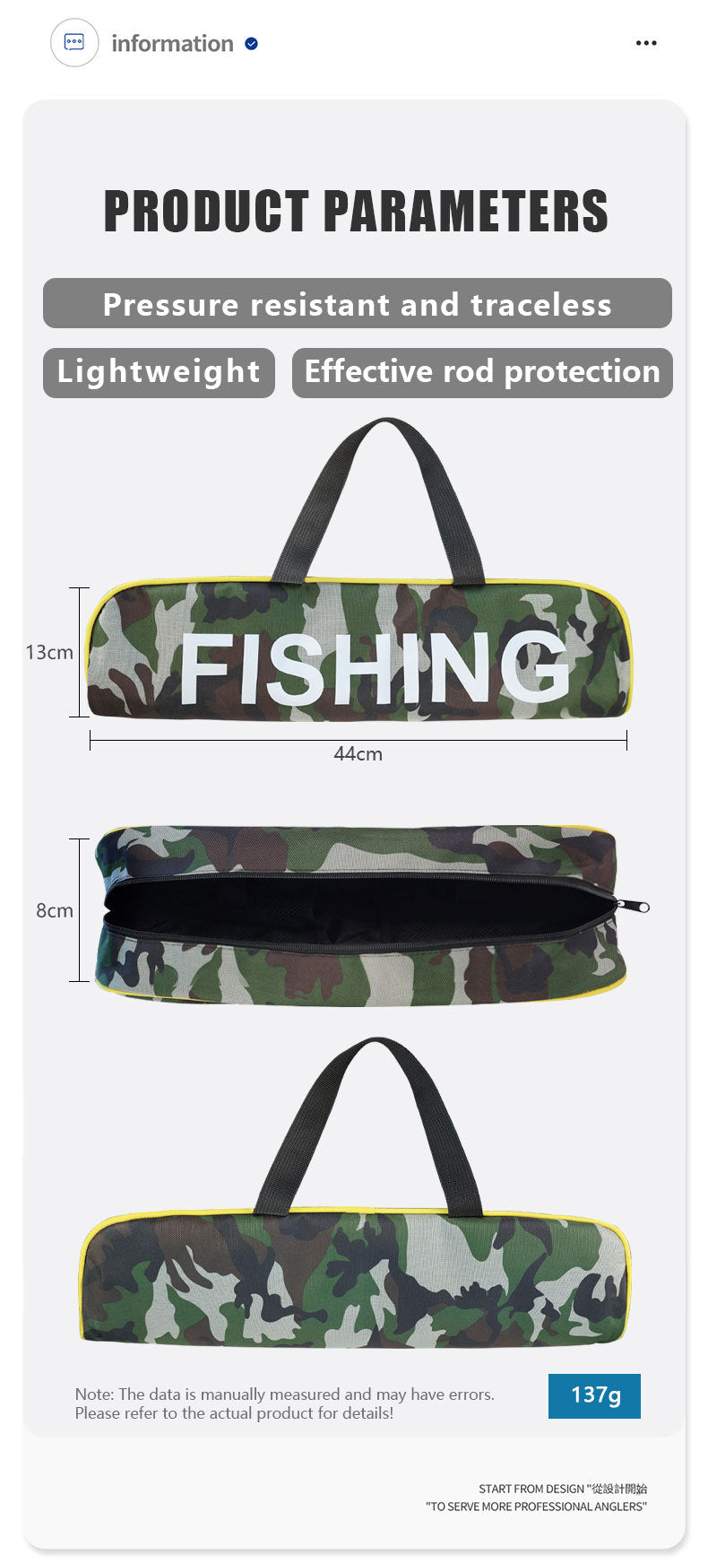 A338  Fishing Tackle Bag Set with Hard Fishing Rod, Baitcasting Reel & Lures Kit