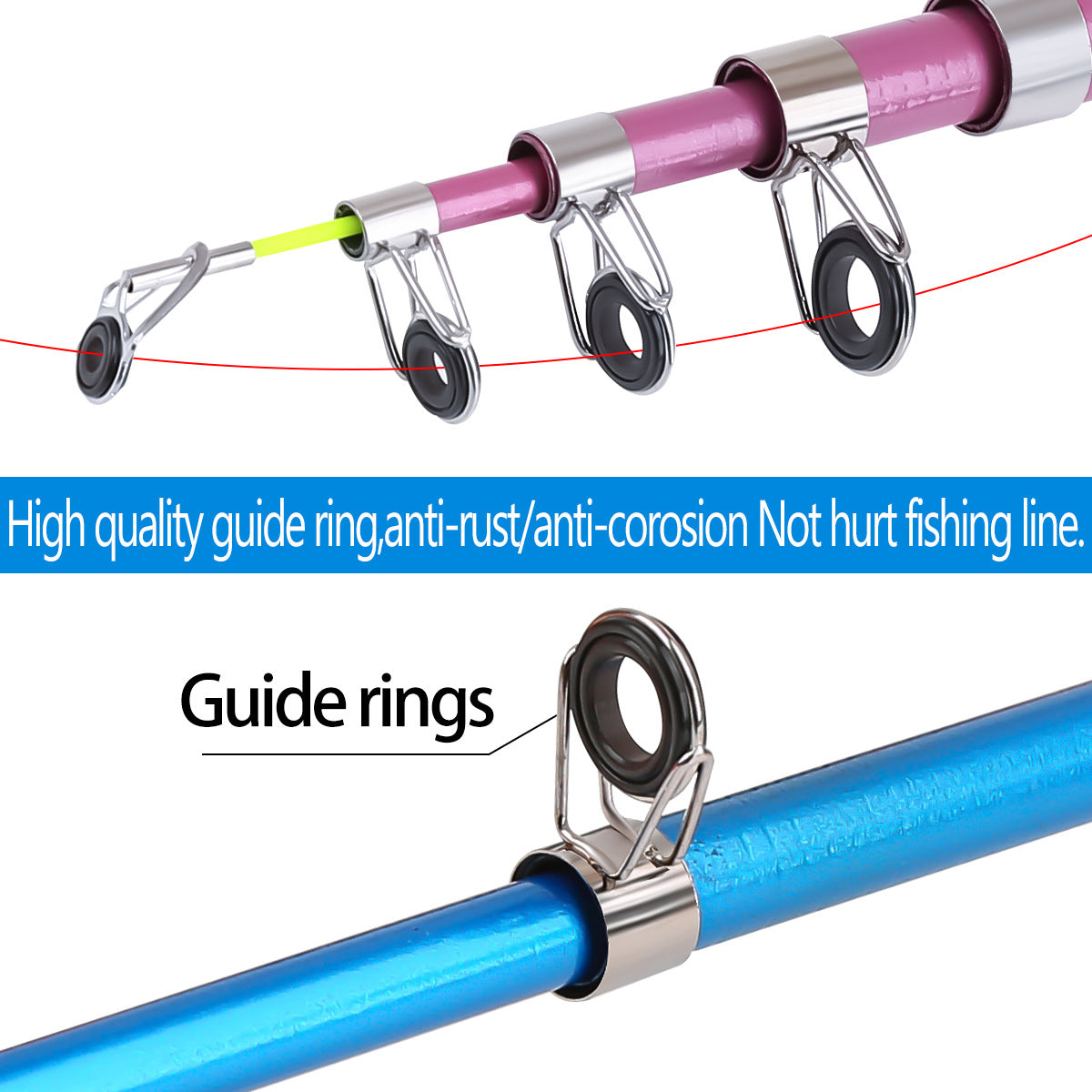 F351  Portable Mini Telescopic Fishing Rod Casting Pole for Lure Fishing Sea Fishing Travel