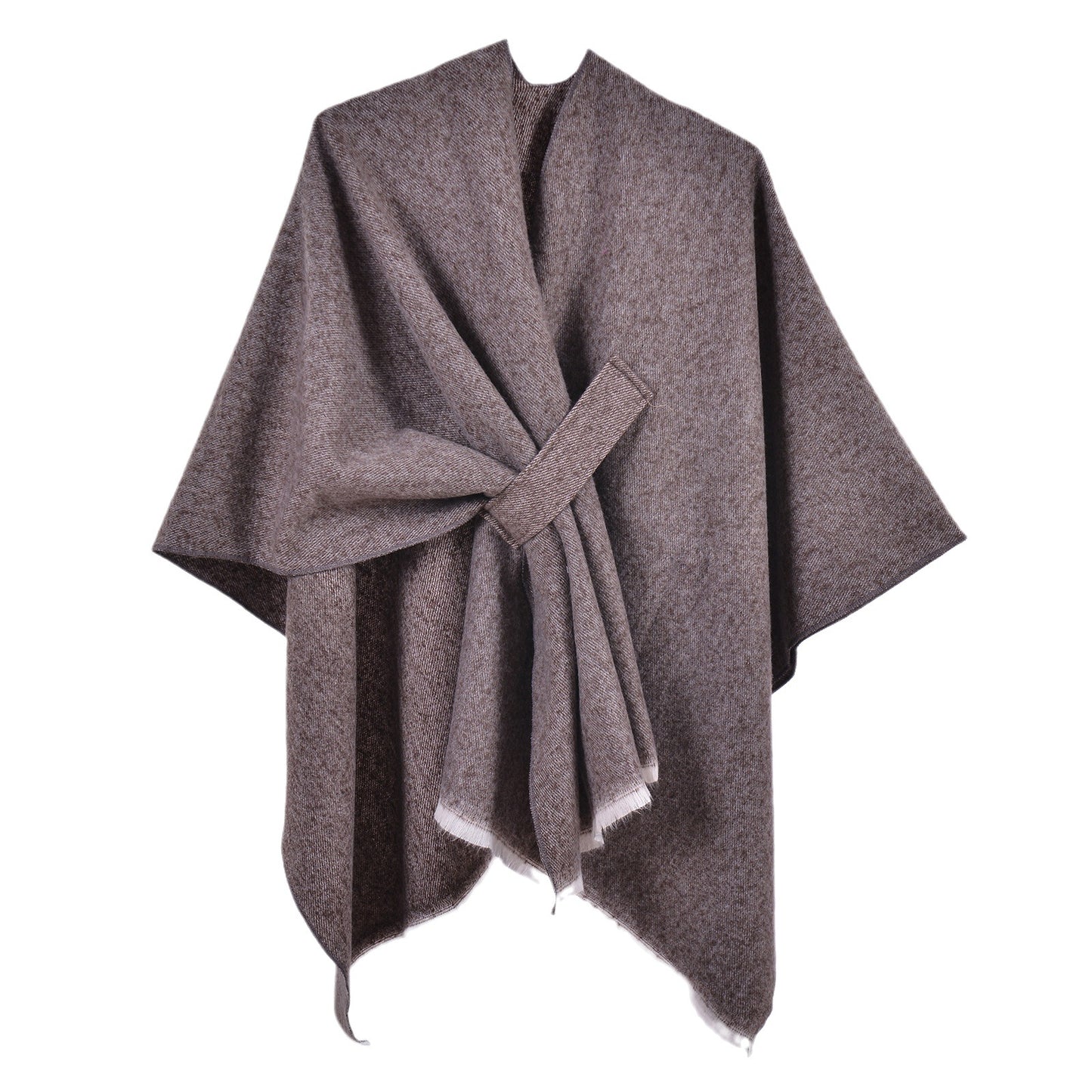 Classic Plaid Wrap-Around Scarf for Fall and Winter Tie-Front Cardigan Outerwear Office Blanket for Warmth