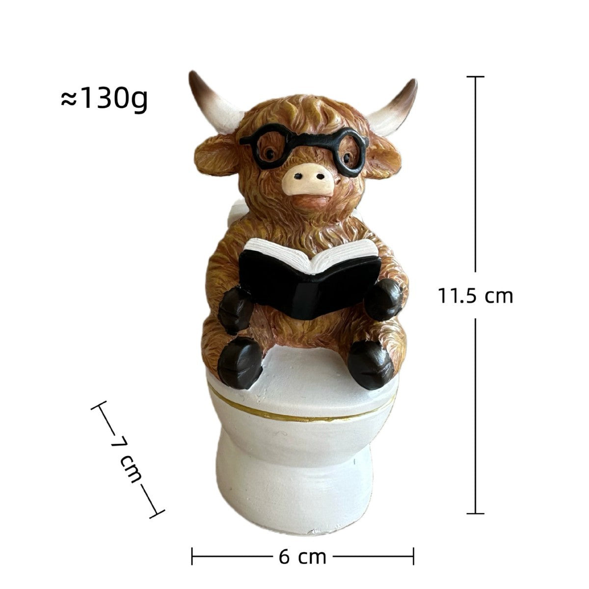 Bathroom Decor Highland Cow Statue Resin Ornament Craft Creative Holiday Home Decor Gift