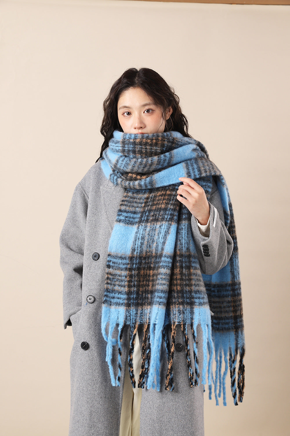 Women's Scarf Winter Warmth Long Shawl Oversized Scarf Thick Blanket-Style Scarf for Cold Weather