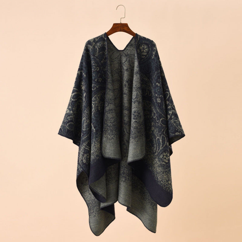 Shawl Wraps for Women, Elegant Knitted Cape Open Front Poncho Scarf Blanket Cardigan Coat for Spring, Autumn, and Winter