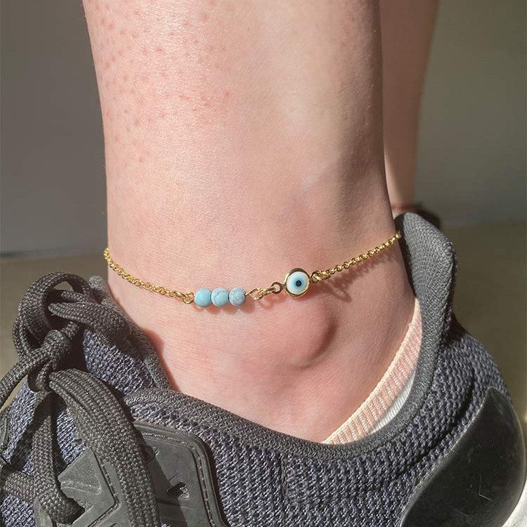 New Evil Eye Anklet Bohemian Beaded Ankle Bracelet Fashion Lucky Eye Foot Chain Trendy Boho Jewelry for Women