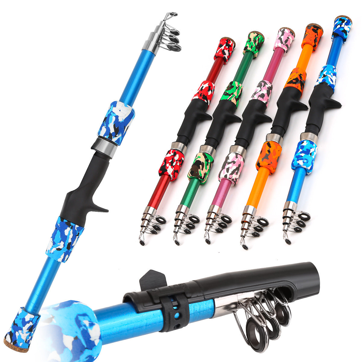 F351  Portable Mini Telescopic Fishing Rod Casting Pole for Lure Fishing Sea Fishing Travel