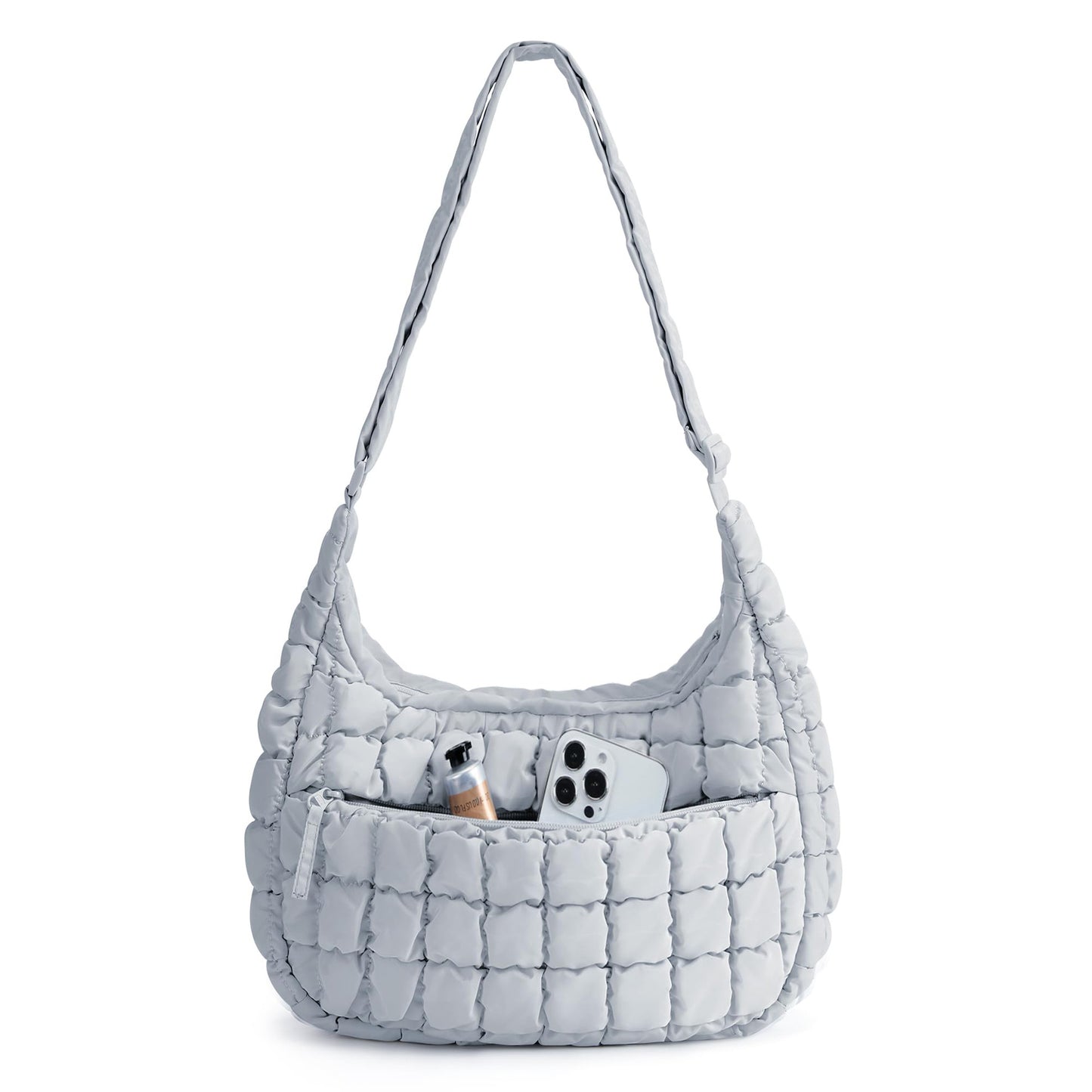 Large-Capacity Cloud Bubble Bag Pleated Shoulder Bag Solid-Color Crossbody Bag